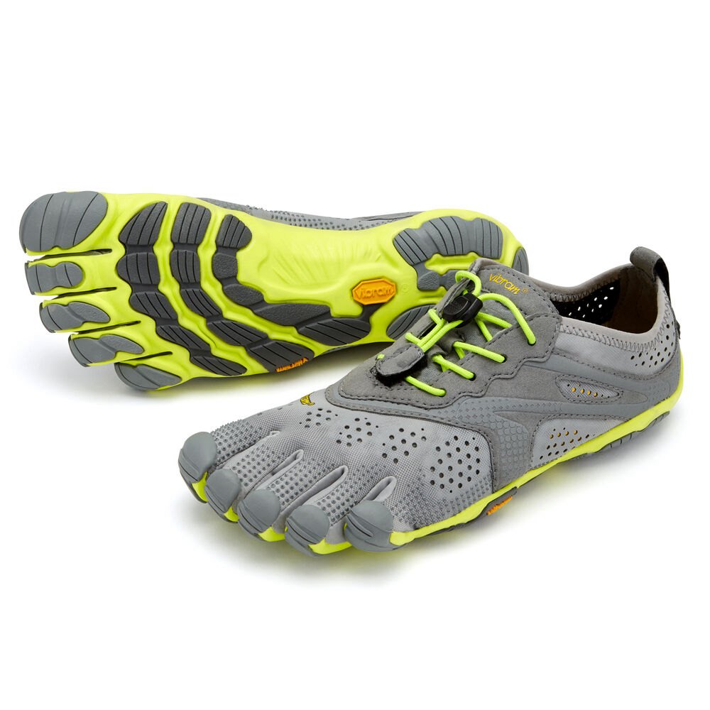 Vibram Five Fingers Womens V-Run - Hiking Shoes Grey/Green - LIA357612